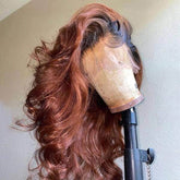 Black Roots Brown Fabulous Loose Wave Lace Frontal Free Part Wig